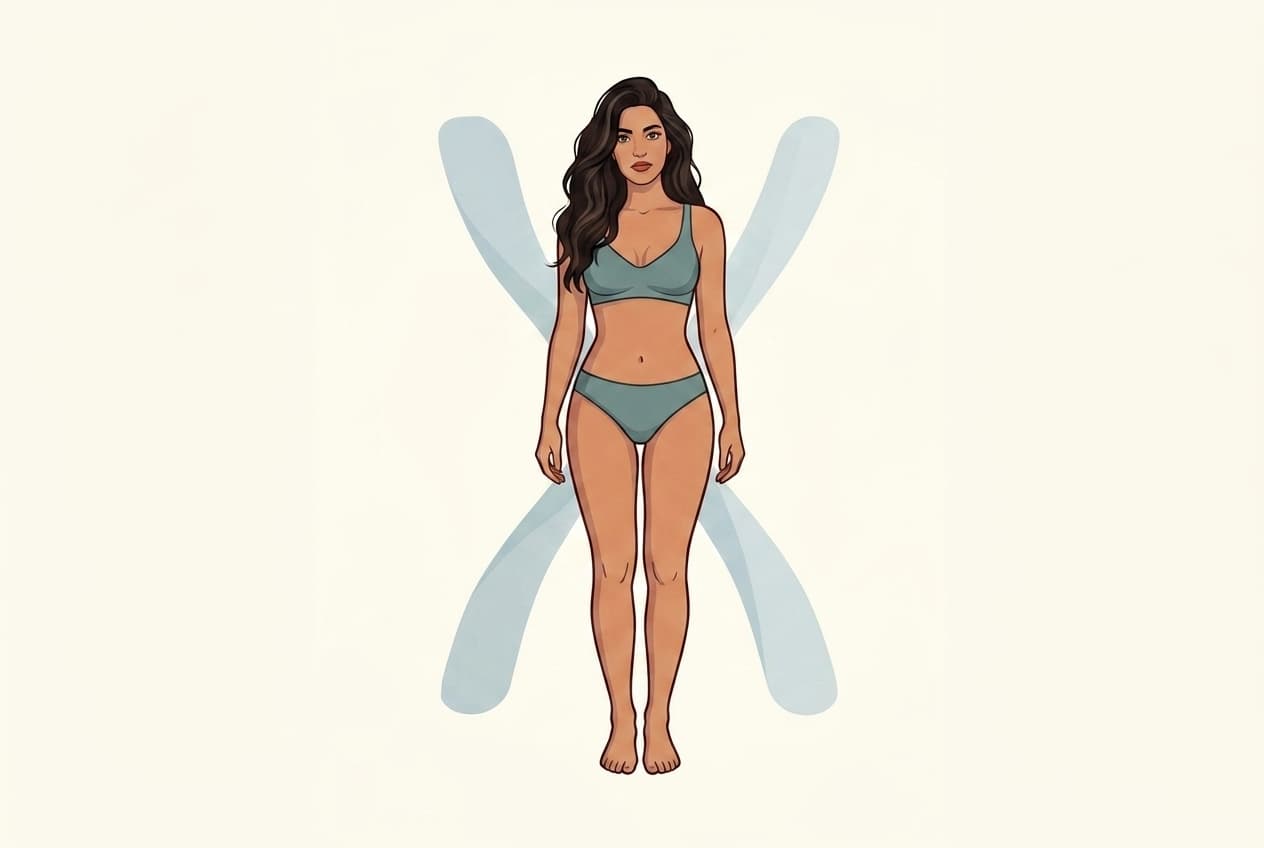 Morphologie en X — épaules et hanches alignées, taille marquée