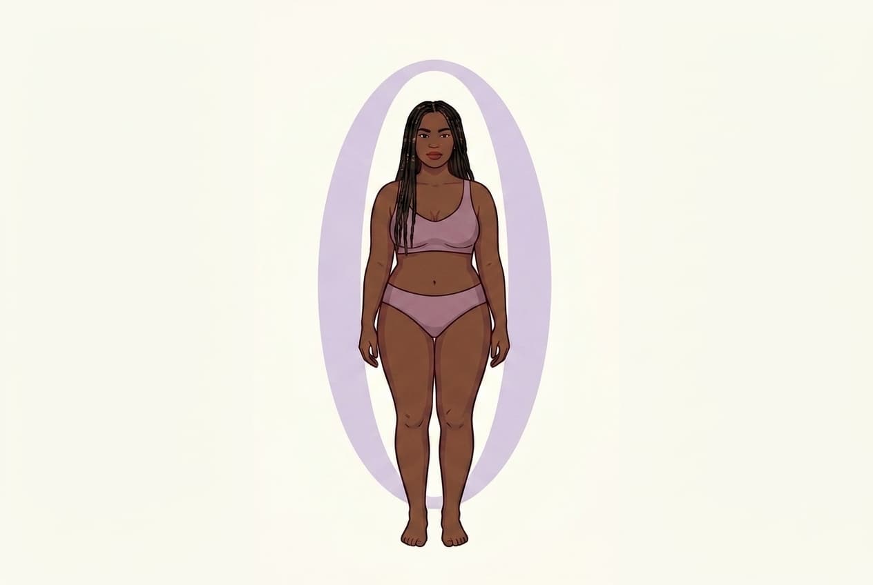 Morphologie en O — silhouette ronde, taille peu marquée
